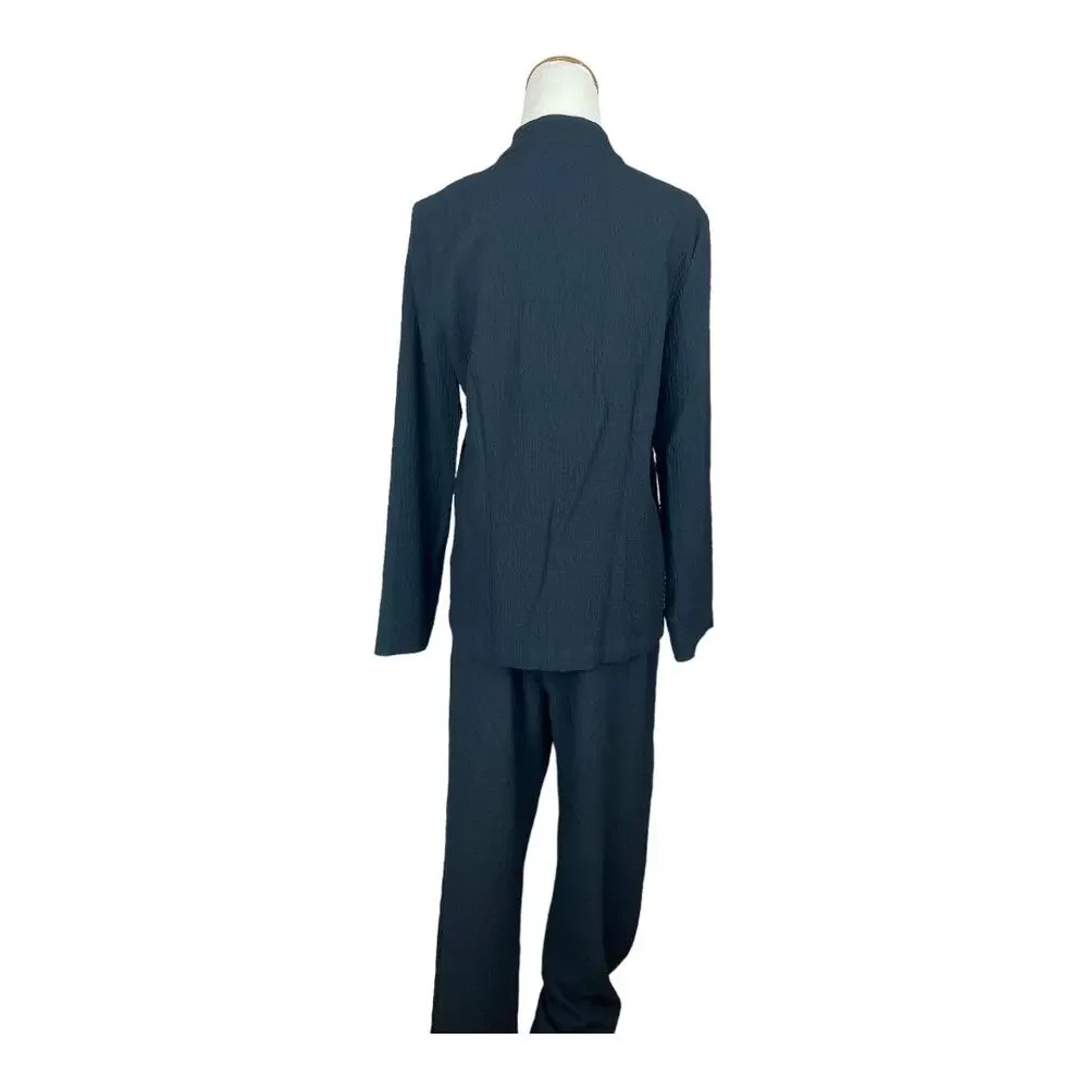 Orvis Black Crepe 2 Piece Long Sleeve Jacket and Pants Travel set Size Small - Picture 3 of 11